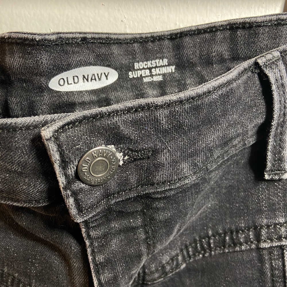 mid rise black skinny jeans